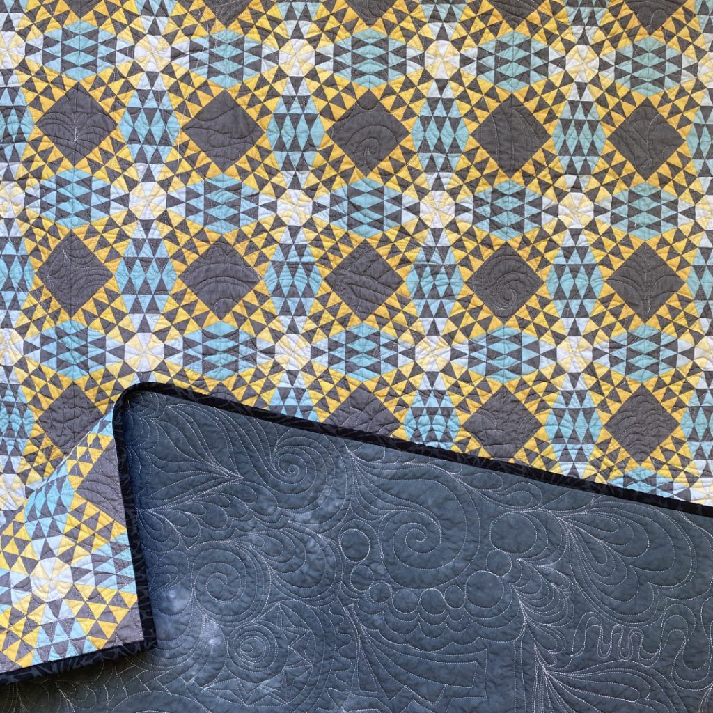 Morocco quilt panel, graffiti edge to edge